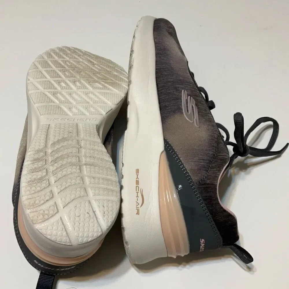 Skechers Skech-Air Grey and Pink Sneakers, 9. Memory Foam